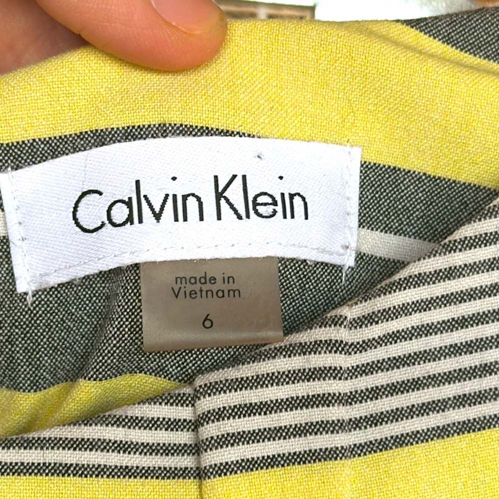 Calvin Klein Yellow and Gray Striped Dress size 6 - Picture 3 of 5